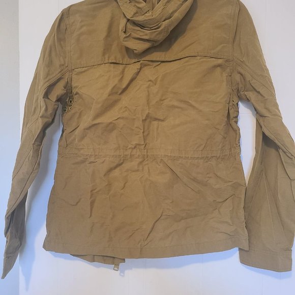 NWT Women's Tan Hooded Penfield Wax Coated Jacket W/ Zipper & Drawstring - Picture 8 of 8